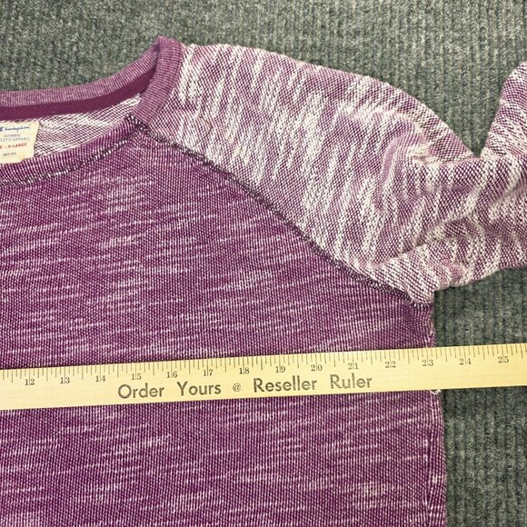 Champion Sweater Women XL Pink Purple Marled Raglan Sweatshirt Athletic Pullover - Picture 5 of 11